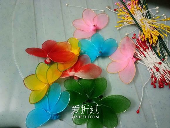 丝网花教程：小雏菊的制作方法图解- www.aizhezhi.com