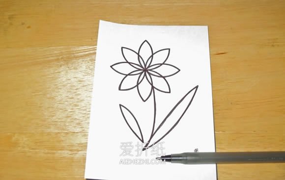 花朵图案的感谢卡制作方法- www.aizhezhi.com