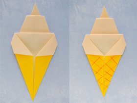 怎么简单折纸冰激凌的折法图解