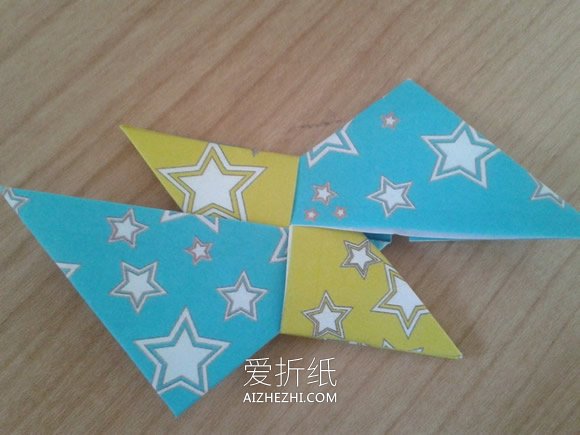 怎么折纸四角飞镖的折法图解教程- www.aizhezhi.com