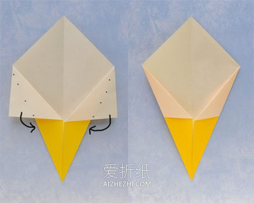 怎么简单折纸冰激凌的折法图解- www.aizhezhi.com