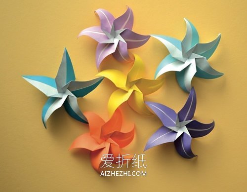 怎么折纸美丽星花的折法图解教程- www.aizhezhi.com