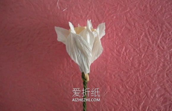 怎么用皱纹纸做水仙花的制作方法图解- www.aizhezhi.com