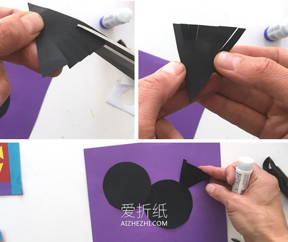 怎么用卡纸做乌鸦粘贴画的制作方法图解- www.aizhezhi.com