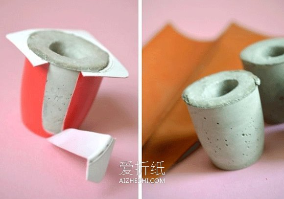 怎么用酸奶盒做水泥烛台的制作方法教程- www.aizhezhi.com