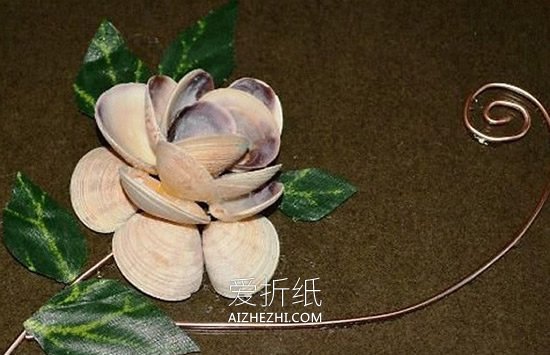怎么用贝壳做花朵拼贴画的制作方法图解- www.aizhezhi.com