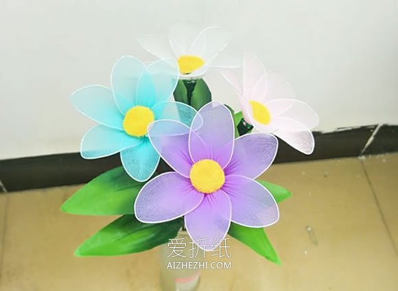 丝网花教程：怎么做小野菊的手工制作图解- www.aizhezhi.com