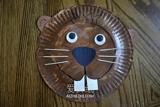 纸盘手工制作土拨鼠的方法- www.aizhezhi.com