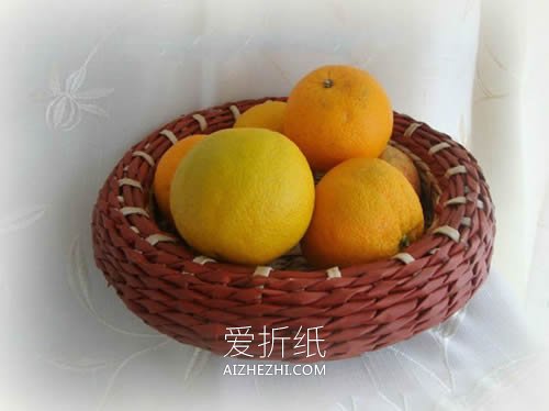 纸编圆形果盘的方法图解- www.aizhezhi.com