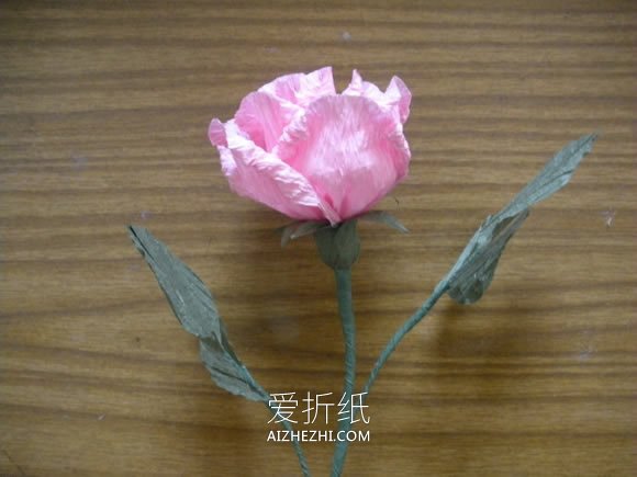 粉红纸玫瑰的制作方法图解- www.aizhezhi.com