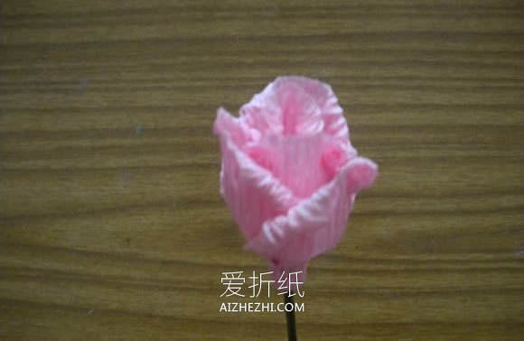 粉红纸玫瑰的制作方法图解- www.aizhezhi.com