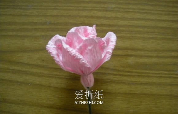 粉红纸玫瑰的制作方法图解- www.aizhezhi.com