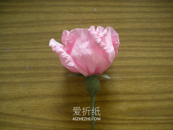 粉红纸玫瑰的制作方法图解- www.aizhezhi.com