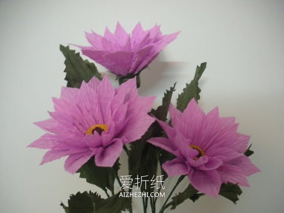 皱纹纸制作大丽花的方法- www.aizhezhi.com