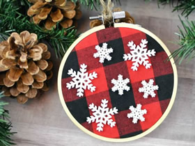 不织布和刺绣箍制作圣诞节装饰的方法