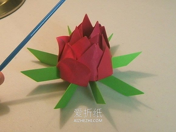 简单又漂亮莲花的折法图解- www.aizhezhi.com