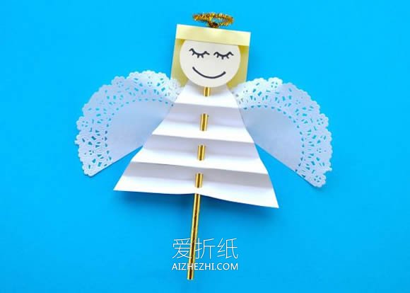 儿童手工制作圣诞天使的方法- www.aizhezhi.com