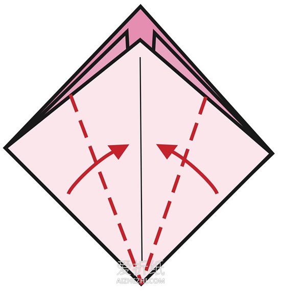 带叶子纸花的折法图解- www.aizhezhi.com