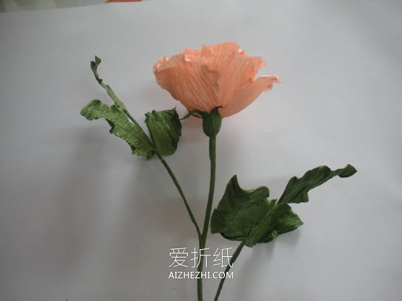 皱纸玫瑰花的制作步骤图解- www.aizhezhi.com
