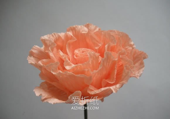 皱纸玫瑰花的制作步骤图解- www.aizhezhi.com