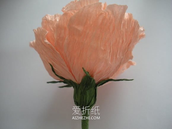 皱纸玫瑰花的制作步骤图解- www.aizhezhi.com