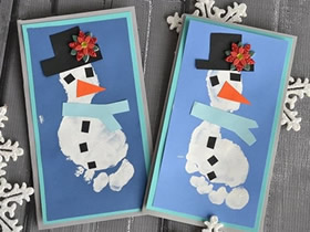 创意圣诞节雪人卡片的制作方法