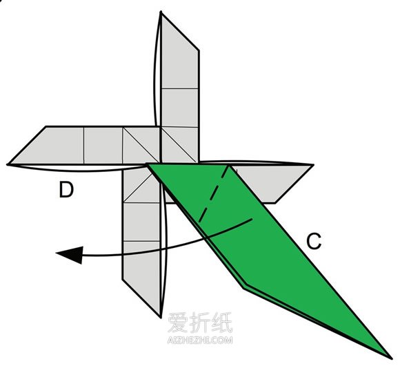 立体直升机的折法图解- www.aizhezhi.com