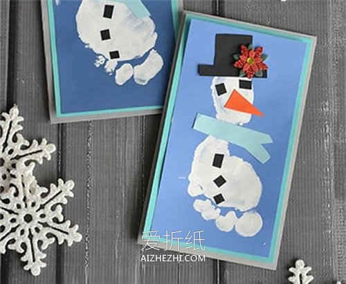 创意圣诞节雪人卡片的制作方法- www.aizhezhi.com