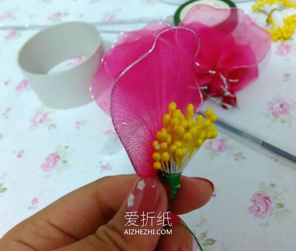 花开富贵-牡丹丝网花的制作方法- www.aizhezhi.com