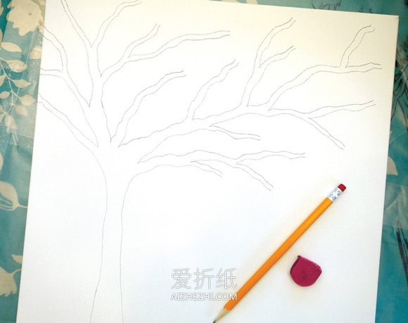 漂亮蝴蝶树装饰画的制作方法- www.aizhezhi.com