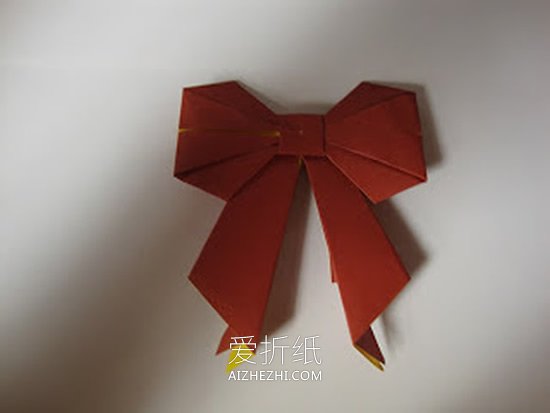 漂亮蝴蝶结的折纸方法图解- www.aizhezhi.com