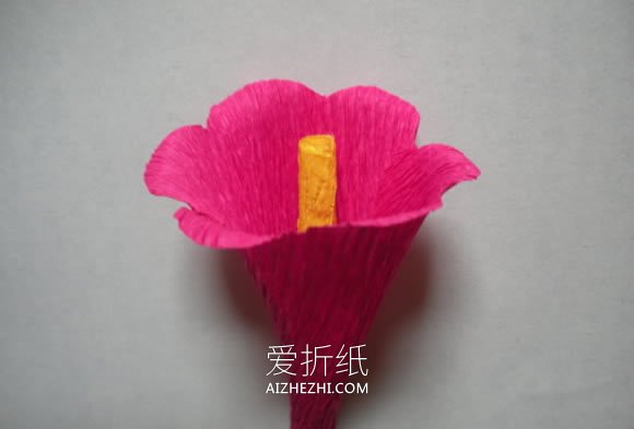 皱纹纸制作牵牛花的方法- www.aizhezhi.com