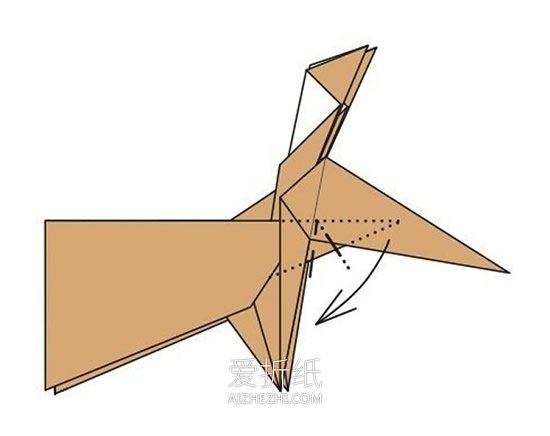 复杂的驼鹿折纸方法图解- www.aizhezhi.com