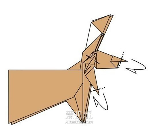复杂的驼鹿折纸方法图解- www.aizhezhi.com