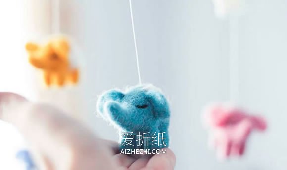 超萌的羊毛毡动物风铃作品- www.aizhezhi.com