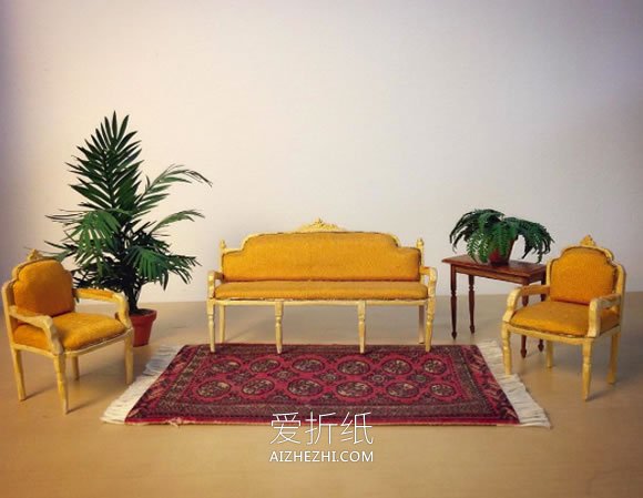 迷你手工家具模型作品图片- www.aizhezhi.com