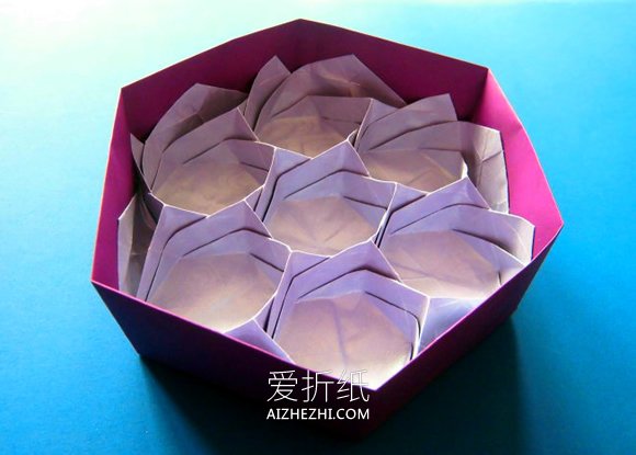 漂亮蜂巢收纳盒的折法图解- www.aizhezhi.com