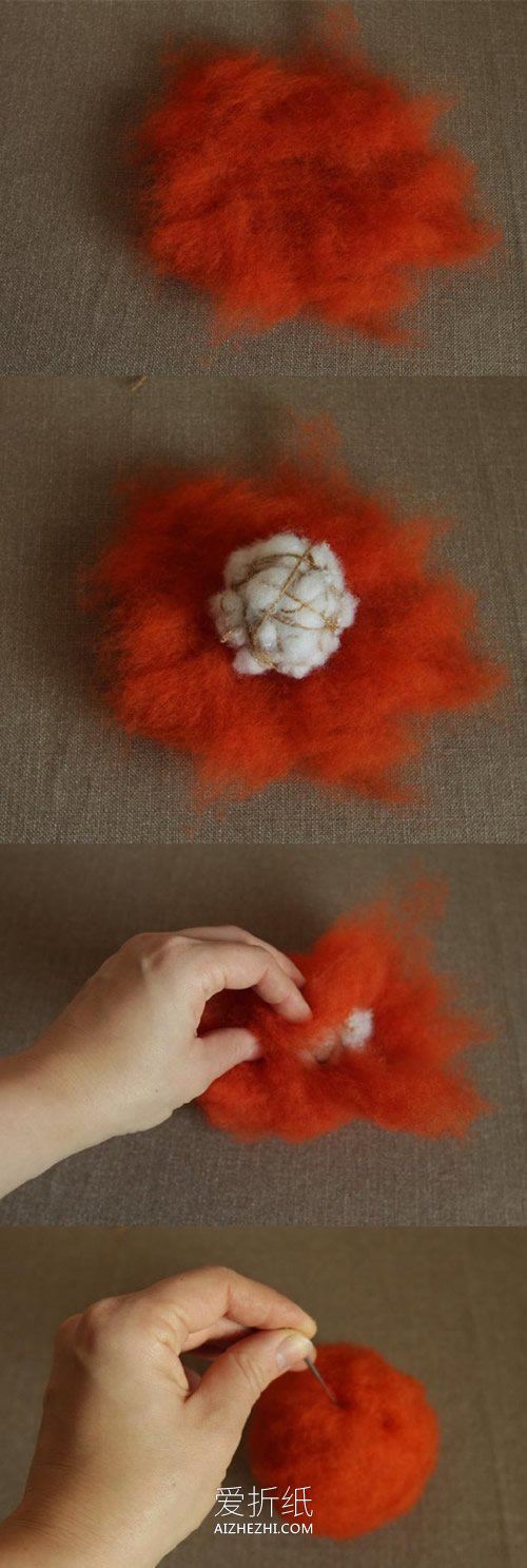 可爱羊毛毡南瓜的制作方法- www.aizhezhi.com