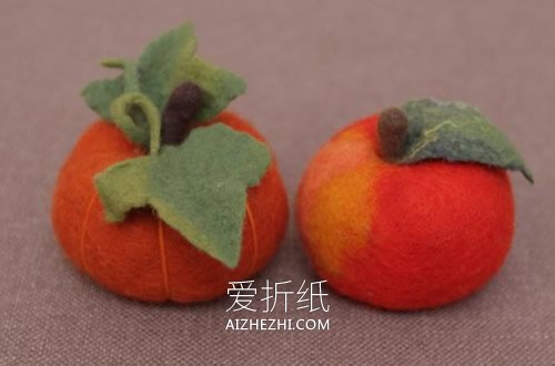 可爱羊毛毡南瓜的制作方法- www.aizhezhi.com