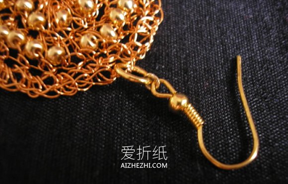 华丽的金属丝串珠耳坠制作方法- www.aizhezhi.com