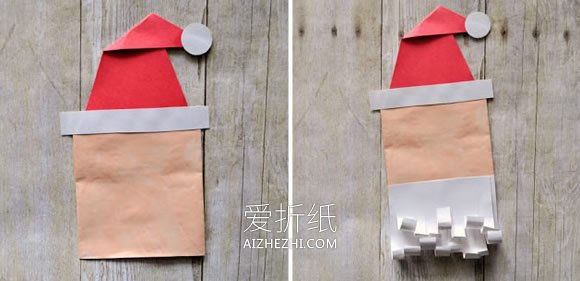 用信封和卡纸做圣诞老人的方法- www.aizhezhi.com