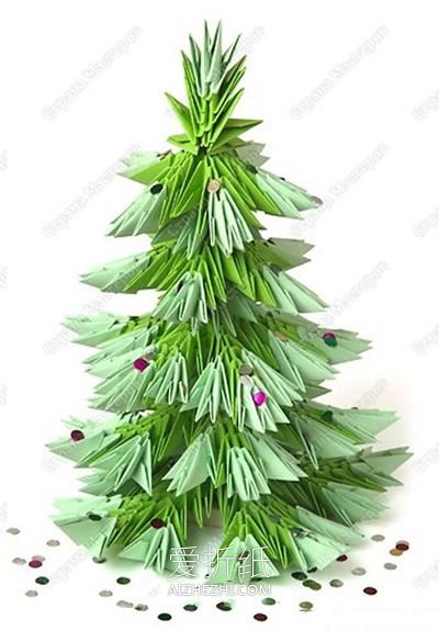 三角插圣诞树的制作方法图解- www.aizhezhi.com