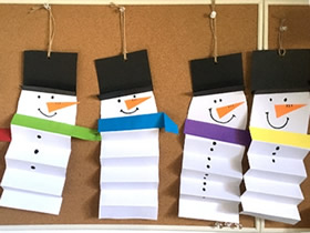 卡纸制作雪人挂饰的简单方法