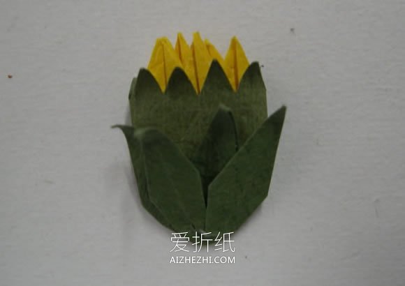 折纸蒲公英做漂亮贴画的方法- www.aizhezhi.com