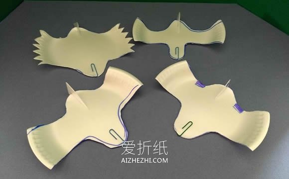 泡沫盘制作鸟形滑翔机的方法- www.aizhezhi.com