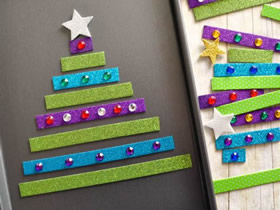 用软磁条制作有趣圣诞树的方法