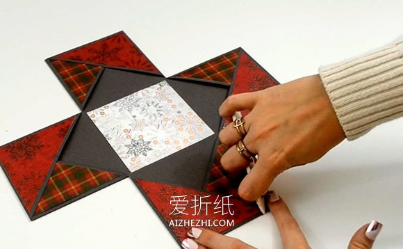 圣诞节爆炸盒子制作图解教程- www.aizhezhi.com