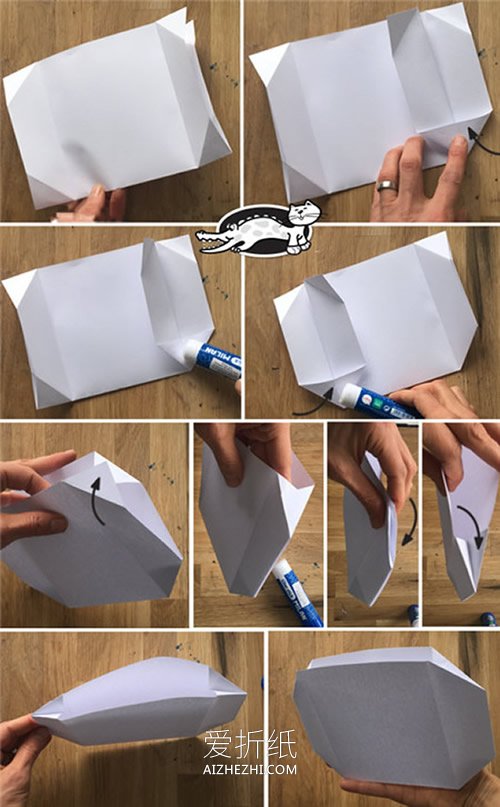 简单雪人纸袋的折法图解- www.aizhezhi.com