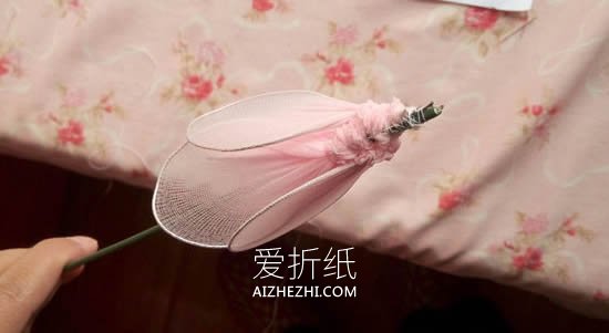 丝网玫瑰花制作图解- www.aizhezhi.com