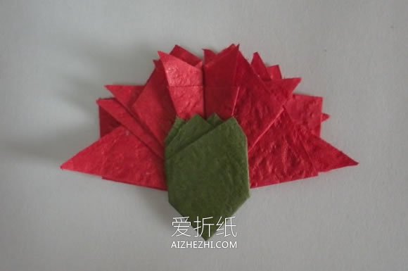 折纸康乃馨制作母亲节贴画的方法- www.aizhezhi.com